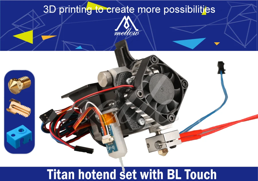 Mellow части 3D принтера Titan Aero V6 hotend экструдер полный комплект+ 3D сенсорный комплект для рабочего стола FDM reprap mk8 i3