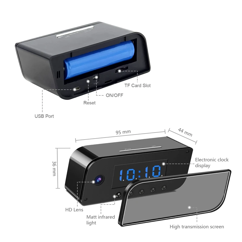 Wifi IP P2P камера HD 1080P Часы Мини видеокамера беспроводной видео рекордер