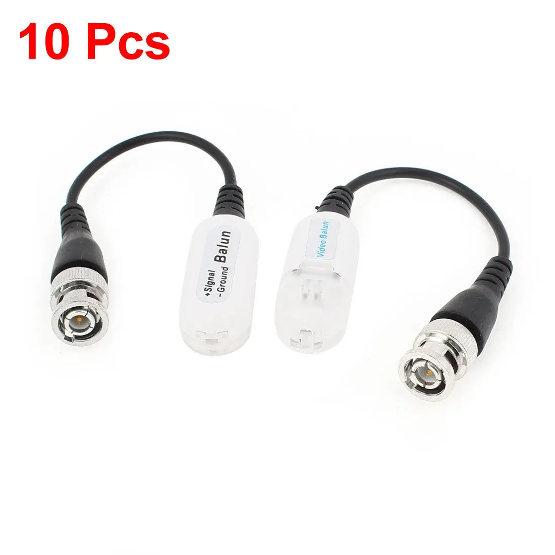 

10 Pcs BNC Male Cable Single Channel UTP Passive Video Balun Transceiver