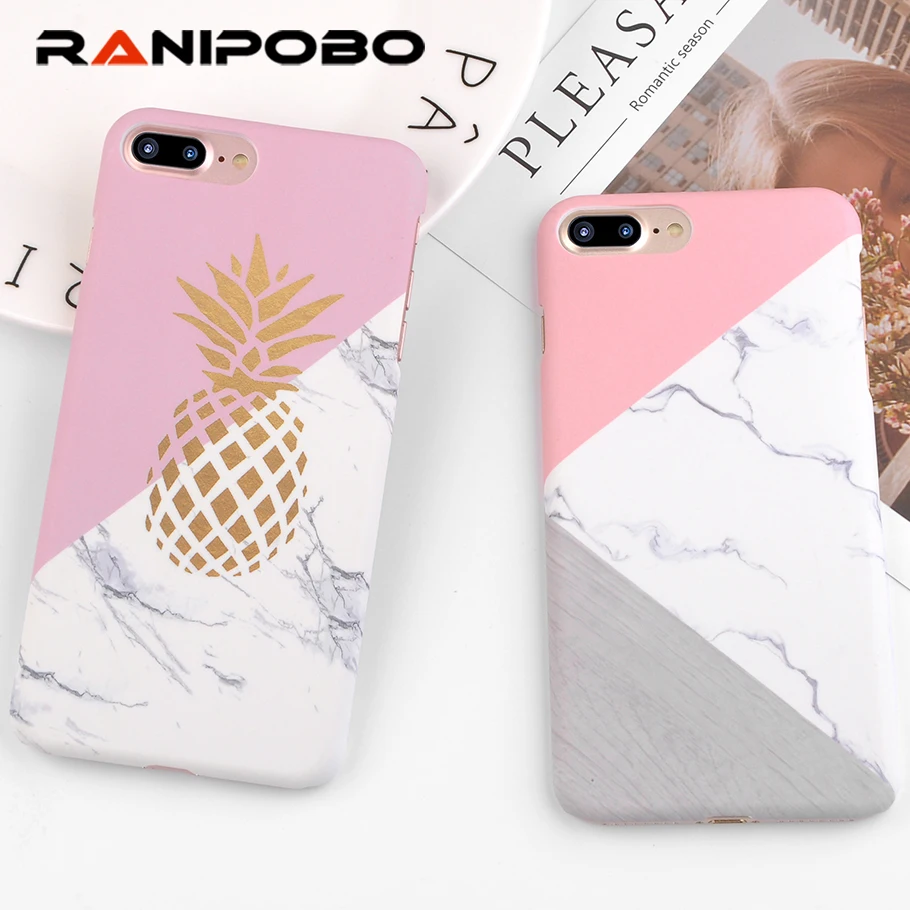 Ranipobo чехол для телефона для iphone 6 Чехол геометрический Сращивание Золотой ананас узор чехол под мрамор чехол s для iphone 8 7 6 6s Plus SE 5 5S