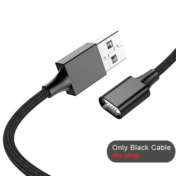 Only black cable Магнитный зарядный кабель NOHON Firmy для iPhone X 8 Plus XS XR, быстрое зарядное устройство Micro usb type C для samsung S9, Линия синхронизации данных - Цвет: Only black cable