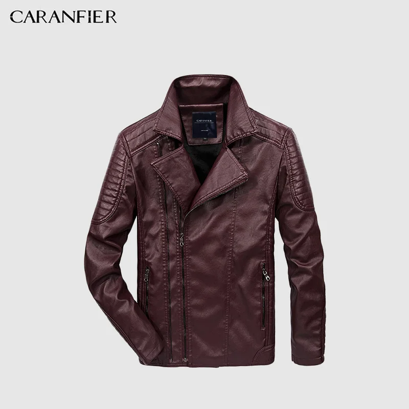 CARANFIER 2017New марка ПУ искусственной кожаные мотоциклетные куртки мужские осень