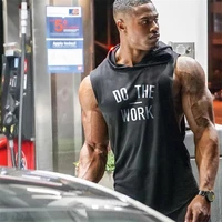new do the work print bodybuilding stringer hoodies sporting fitness brand tank top men gyms clothing cotton pullover hoody