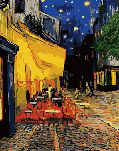 Набор ночных раскрасок по номерам для взрослых Van Gogh Cafe Terance 3331|Картины номерам| |