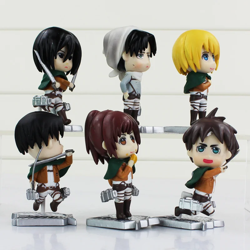 Экшн фигурки из ПВХ атака на Титанов 6 шт./лот 7 5 см|attack on titan eren|attack titanfigure toy |