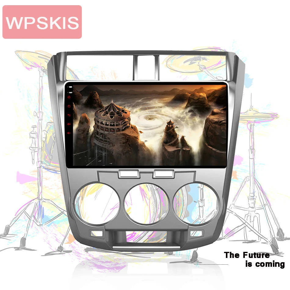 Система GPS навигации Android 10 0 автомобильный DVD плеер для Honda City 2008 2014 с