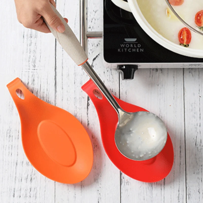 1 шт. силиконовый термостойкий держатель для ложки|Подставки под ложку и