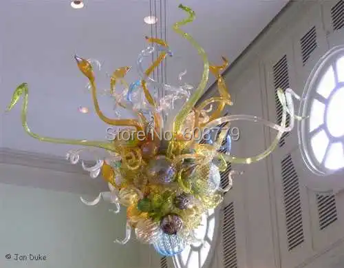 

Free Shipping 100% Handmade Medium Size Blown Glass Chandelier