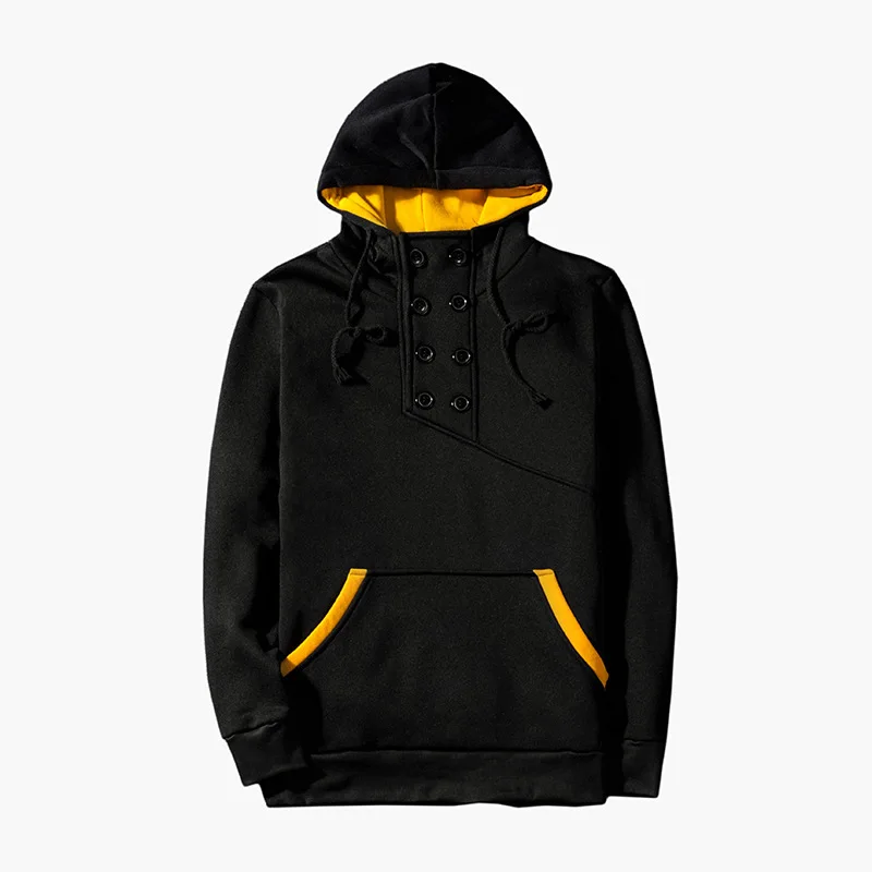 

Mens Fashion Bright Color Splicing Large Pocket Decorative Hooded Men Tops Pullover Hoodie Hoodies For Men Casual Male 3colour