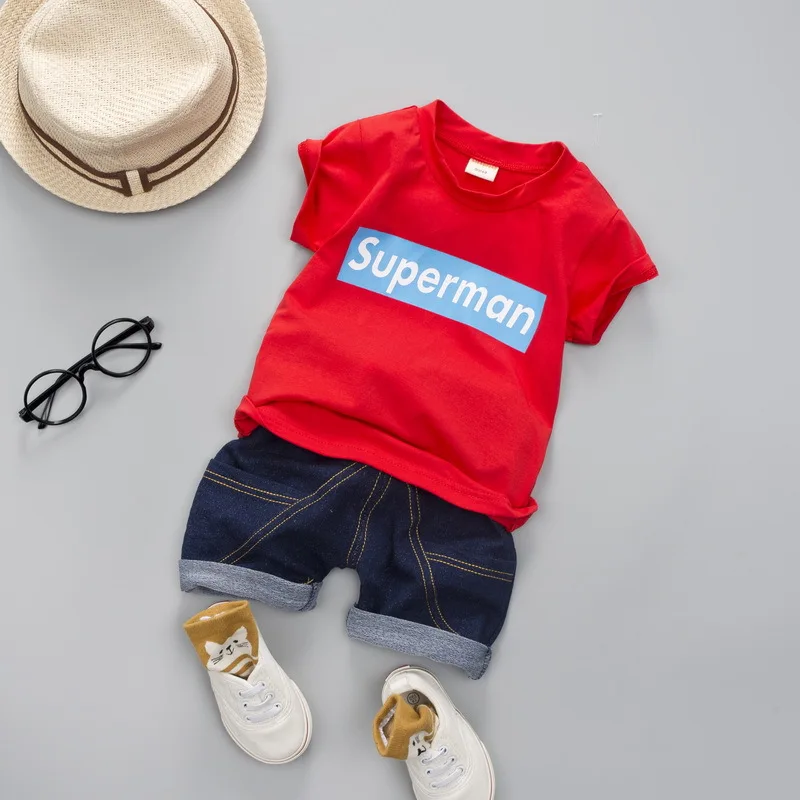 Summer kids Boys Clothes Set Print T-shirt &amp Shorts Cotton Short Sleeve Tops Little Children casual Clothing Outfits |