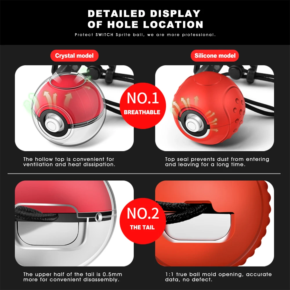 Прозрачный чехол для ПК с кристаллами Poke Ball Plus защитный Nintendo Switch хранения