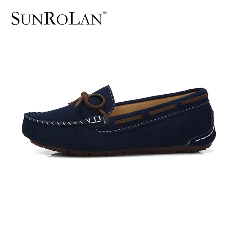 SUNROLAN/2017 г. весна Для женщин замшевые Лоферы для Slip-On дамские Мокасины Удобная