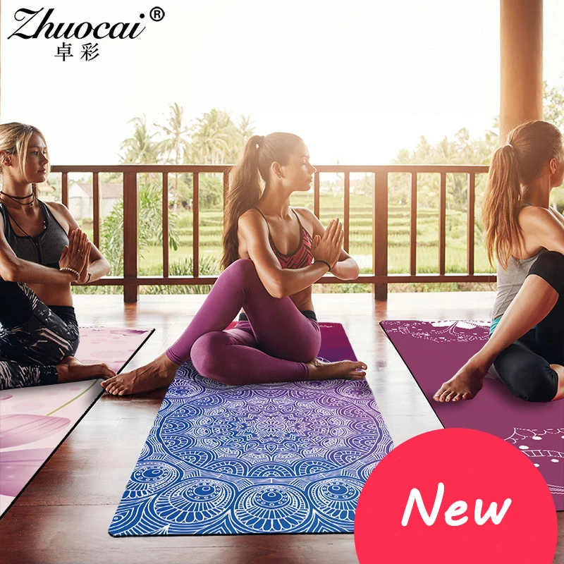 Замшевый Коврик для йоги из натурального каучука с мультимодным принтом