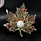 Красный деревья брендовая коробка Канада брошь в виде кленового листа высокое качество модные броши булавки и броши для женщин, пальто, костюм, пиджак, аксессуары