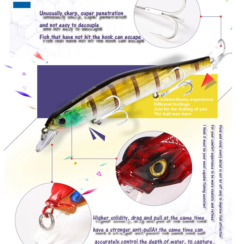7 шт. Рыболовная Приманка Minnow 110 мм/18 г плавающая 0 2 м морская приманка
