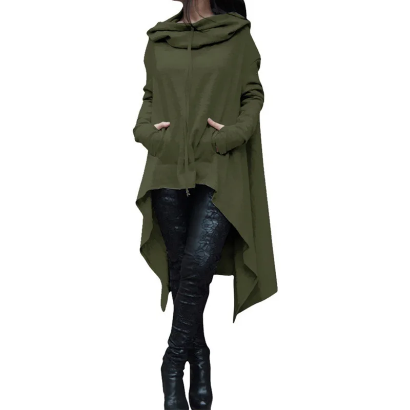 

2022 Hot Autumn Coat Long Hoodies Women Casual Pullovers Hooded Sweatshirts Female Loose Tops Street Clothing Dropshipping TW13