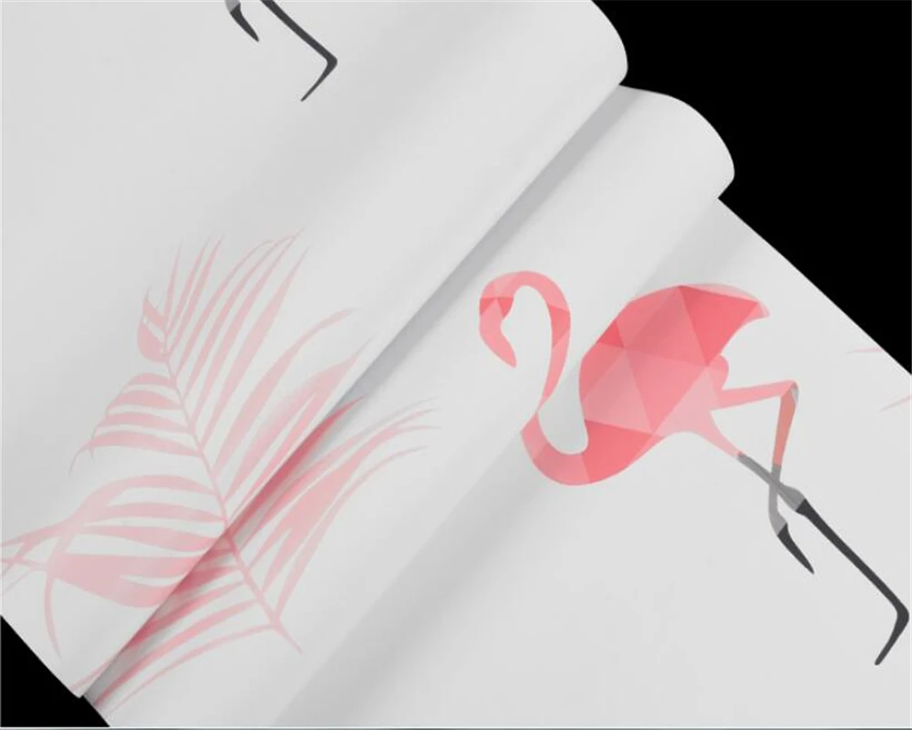

beibehang wallpaper for kids room New Nordic style flamingo decorative mural wallpaper for walls 3 d papier peint mural 3d