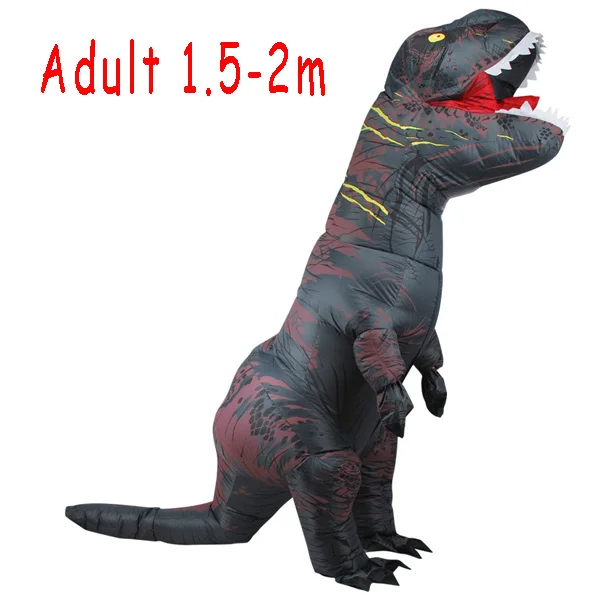 Adult Black T Rex Надувной костюм динозавра для взрослых и детей, костюм T REX, маскарадный костюм, маскарадный костюм на Рождество и Хэллоуин для мужчин и женщин - Цвет: Adult Black T Rex