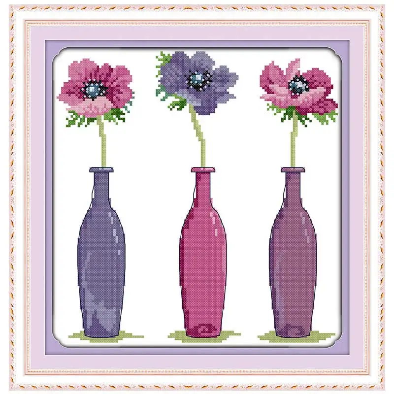 Три цветочных узора Счетный крест 11CT 14CT набор крестиков оптовая продажа