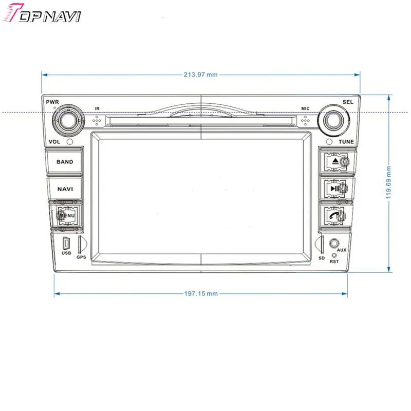 Автомобильный радиоприемник TOPNAVI 6 2 ''Octa Core Гб RAM Android 0 Стерео GPS для OPEL