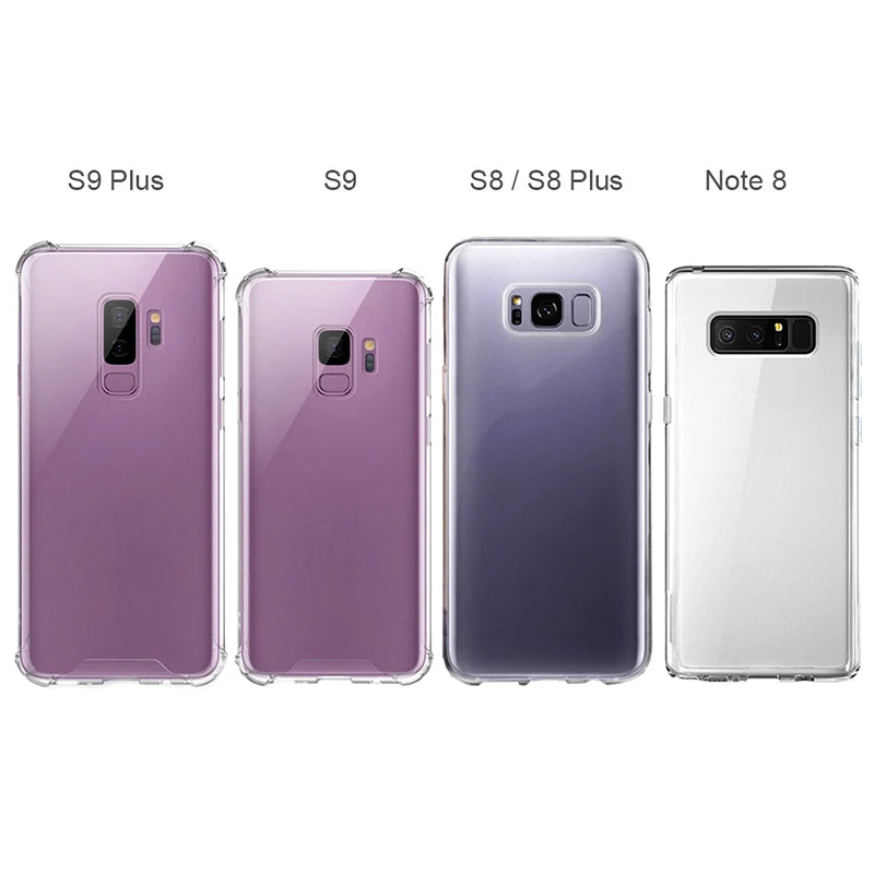 Чехол для мобильного телефона ударопрочный плотный прозрачный Samsung S8 S9 Plus Note8