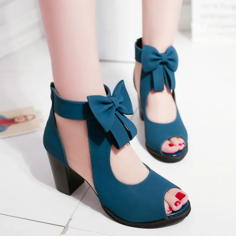 

Women shoes bowknot high Heel zipper Sandals 2018 Spring Summer New High Heel Shoes Fashion Mesh fashion women sandals