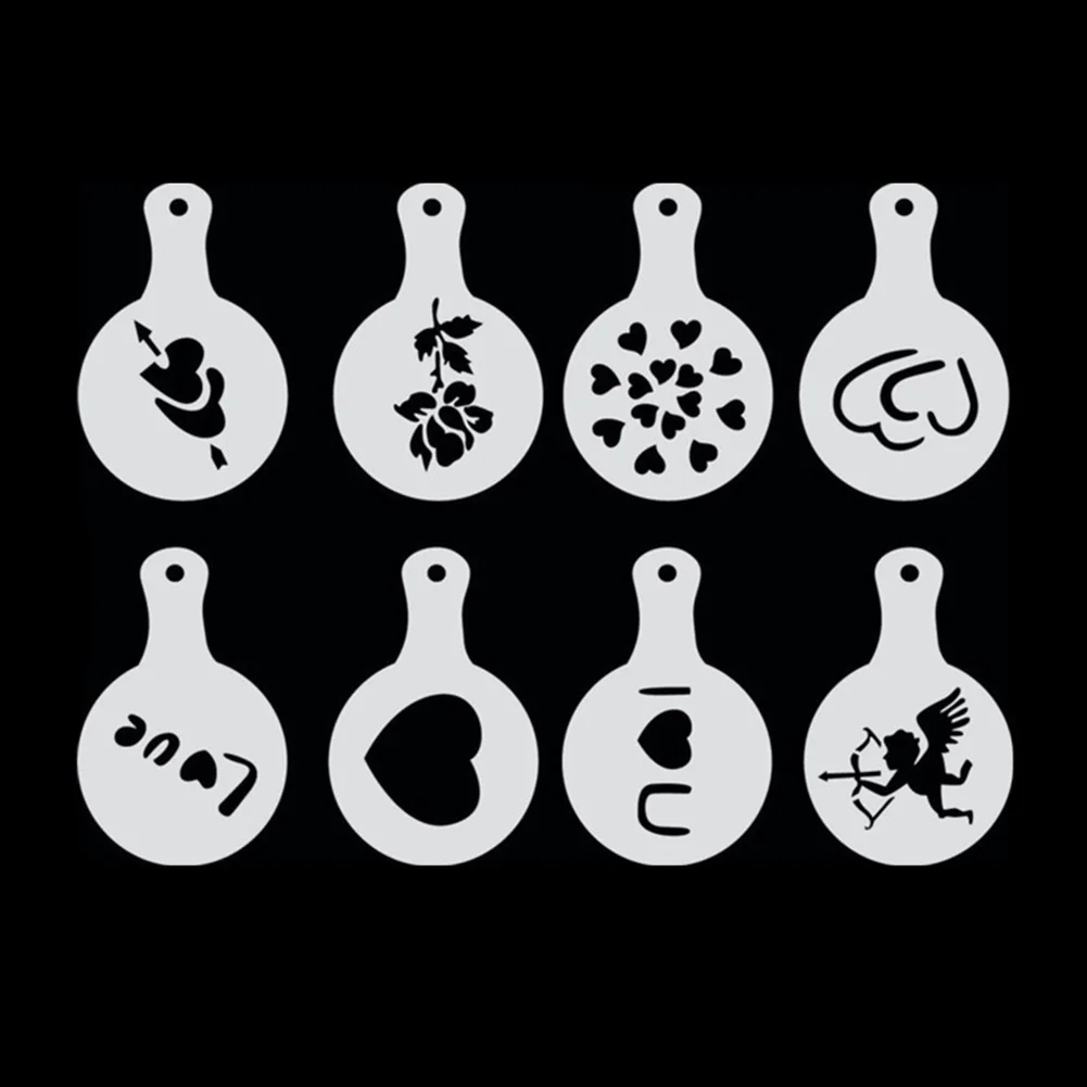 8 шт./компл. трафарет для кофейного молочного пирога пластиковый шаблон бариста