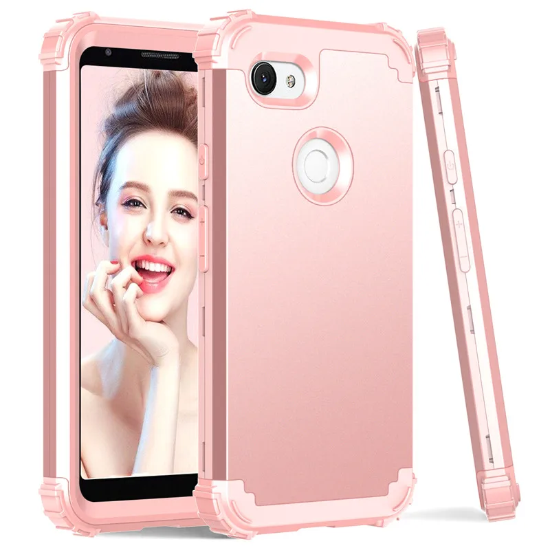 Pink Google Pixel 3a 3XL 3aXL Передняя и задняя сторона 360 градусов Ударопрочный силиконовый Твердый матовый противоударный Гибридный чехол-Броня полноразмерный защитный чехол - Цвет: Pink