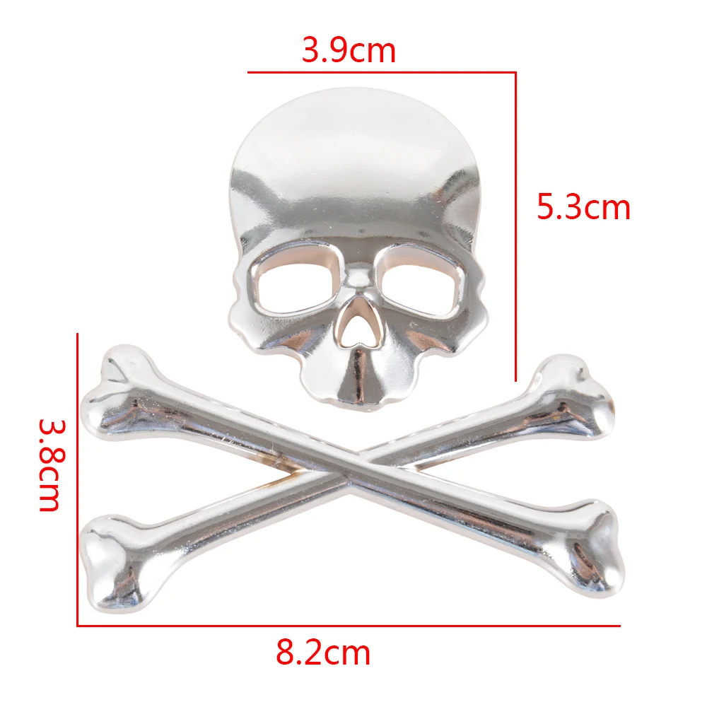 Автомобильный Стайлинг 3 цветов череп крест скула наклейка автомобильная 3D