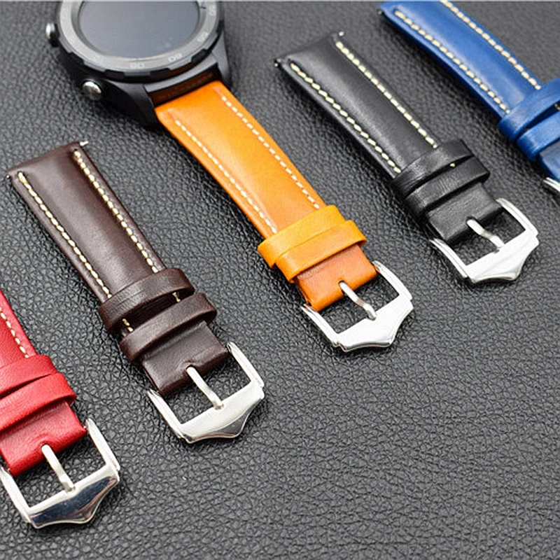 Ремешок из натуральной кожи для Samsung S3 Classic Froniter Gear S2 спортивный браслет Huawei Watch 2