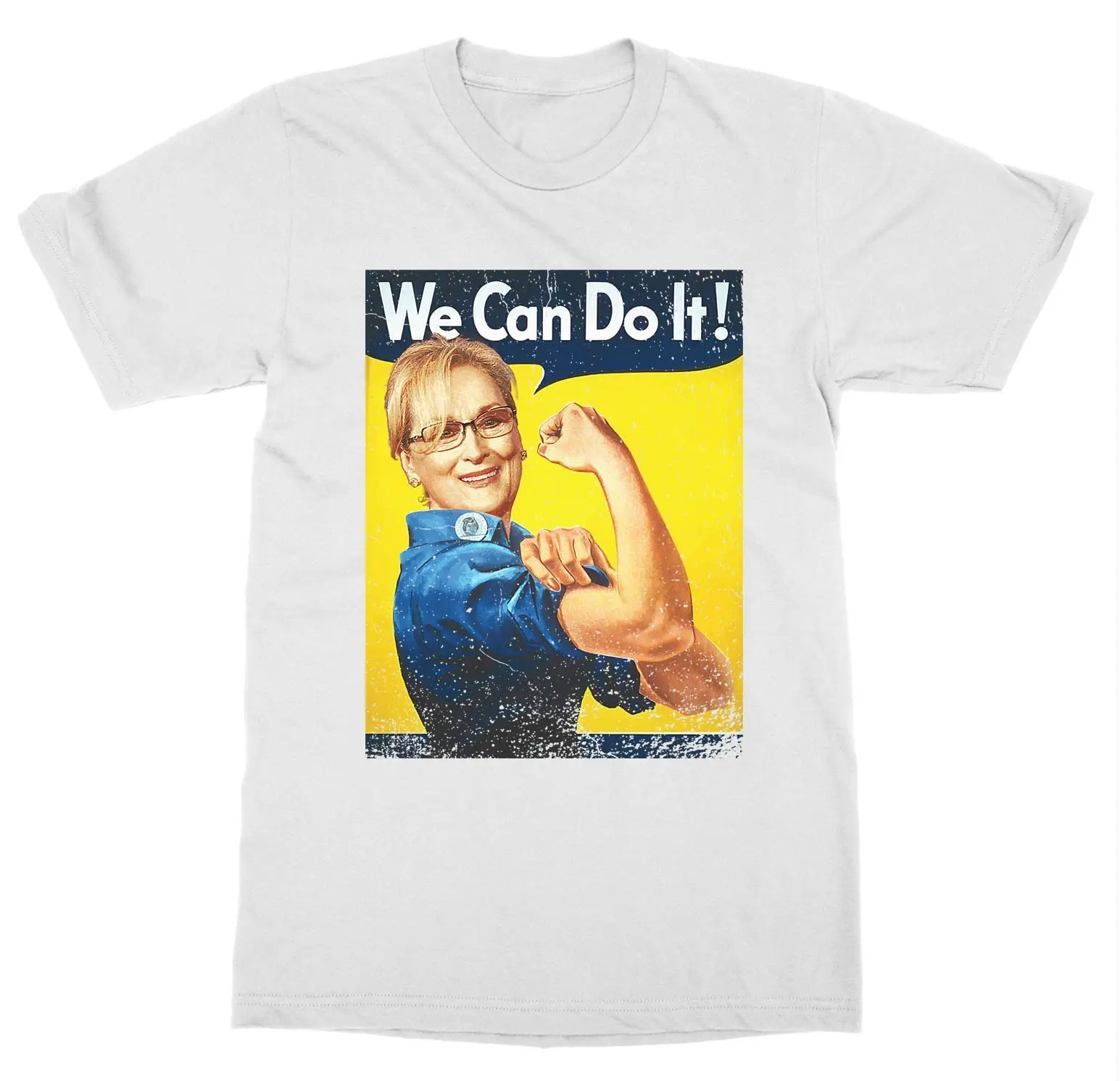 Short Sleeve for Men Clothing Summer Meryl Can Do It T-Shirt Streep Feminist Rosie The Riveter Girl Power Tee Shirt | Мужская одежда