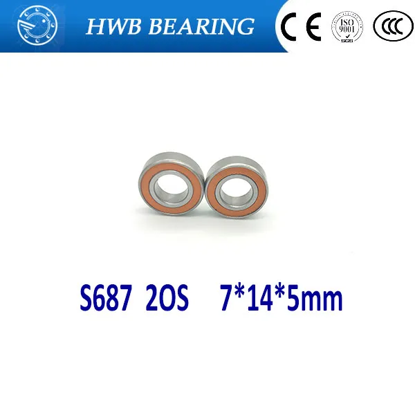 Free shipping 1PC 7X14X5mm S687 2OS CB ABEC7 S 687-2OS Stainless Steel Hybrid Ceramic Bearings/Fishing Reel Bearings | Обустройство