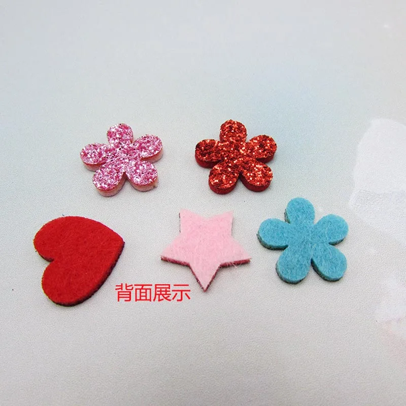 50pcs Small Glitter Patches Star Heart Flower Pattern Cute Patch Apparel Sewing Material For Headwear Garment Decorative | Дом и сад
