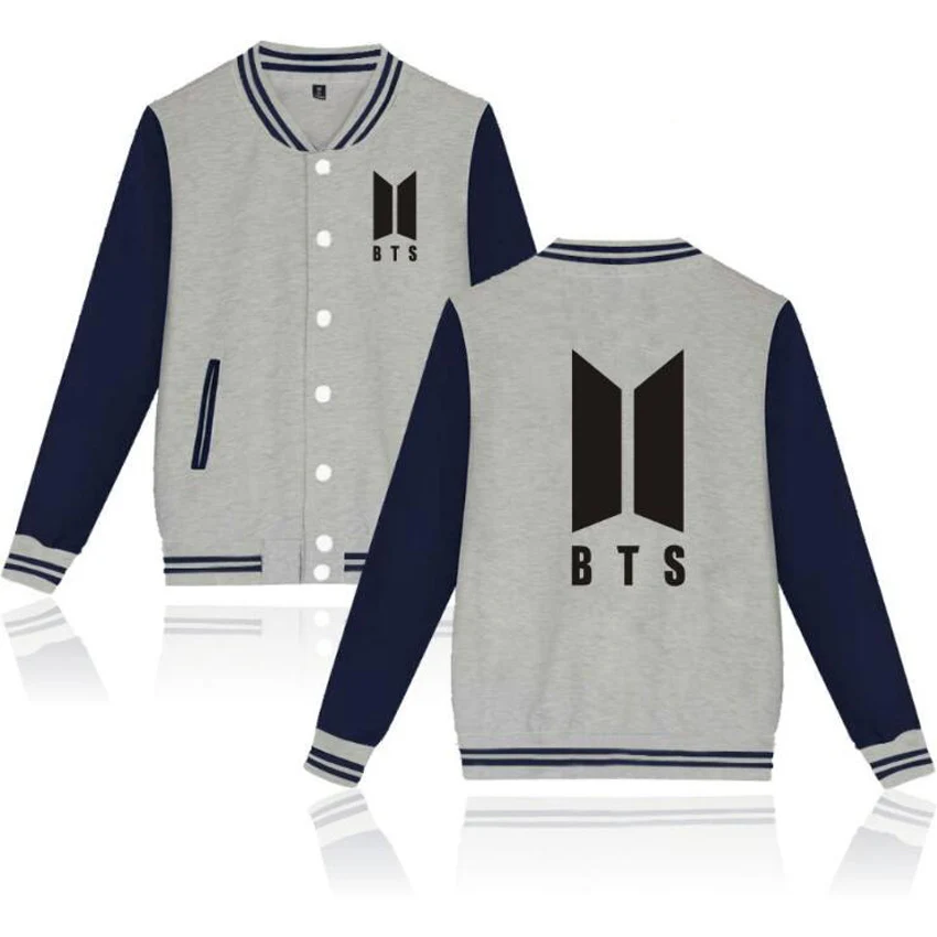 Moletom БЦ Zip Up Harajuku Толстовки Вентиляторы поддерживающая BTS любить себя Бейсбол