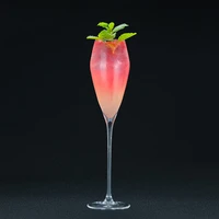 free shipping 4pcs 260ml champagne flute glasses cocktail glasses elegant designed hand blown lead free champagne cups