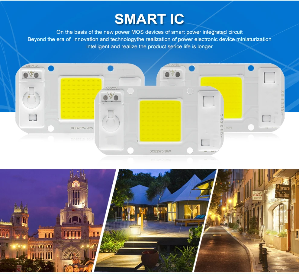 SMD COB Точечный светильник AC220V DOB чип для светодиодной лампы Beans Smart IC 20 Вт 30 Вт 50 Вт энергосберегающая наружная лампа белый/теплый белый/синий светильник