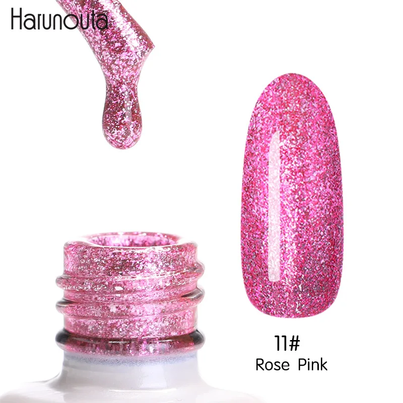 Rose Pink Harunouta 12 мл однотонная одежда личная гигиена Красный Фиолетовый Блеск Звездное платины краски стойкий гель для ногтей дизайн ногтей гель Лаки - Цвет: Rose Pink
