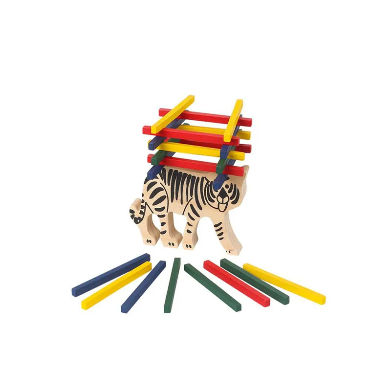

Colorful Wooden Tiger Balance Training Toys For Children Learning Education Popular Toys Wooden Balance Blocks