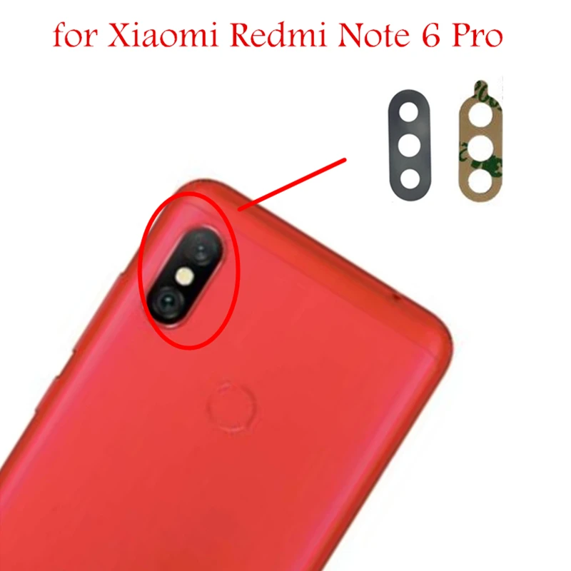 2 шт. для Xiaomi Redmi Note 5 Pro Камера Стекло Задняя крышка объектива Камера Стекло с помощью клейкой ленты 3м подходит для устройств Redmi Note 6 Pro/7 Pro ремонт Запасная часть
