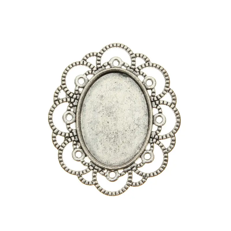 10 шт. антикварный бронзовый овальный металлический брошь основа камафеос