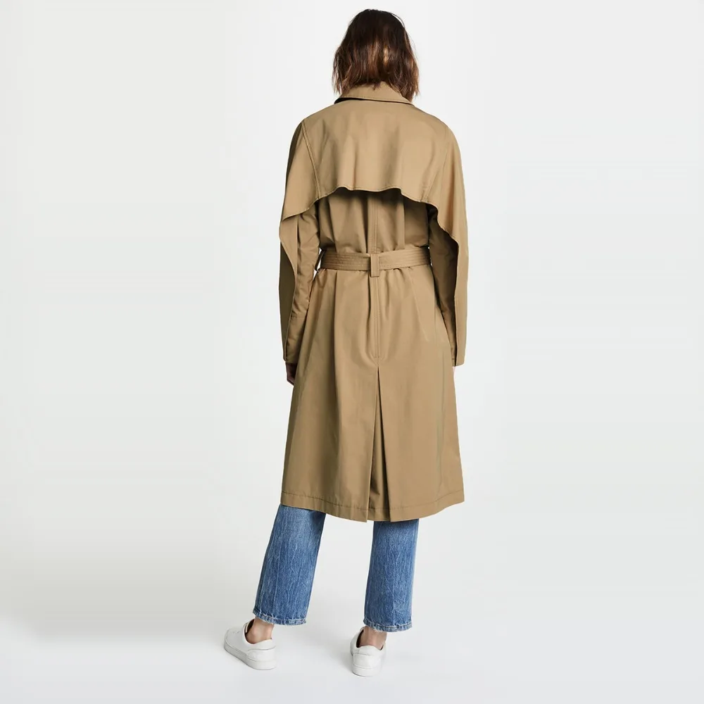 Darcydebie Тренч для Для женщин 2018 осень 6XL 7XL 5XL длинное пальто регулируемый пояс плюс