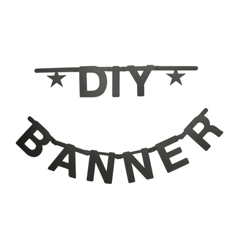 Черный DIY баннер с надписью на заказ набор символов праздничный для дня рождения
