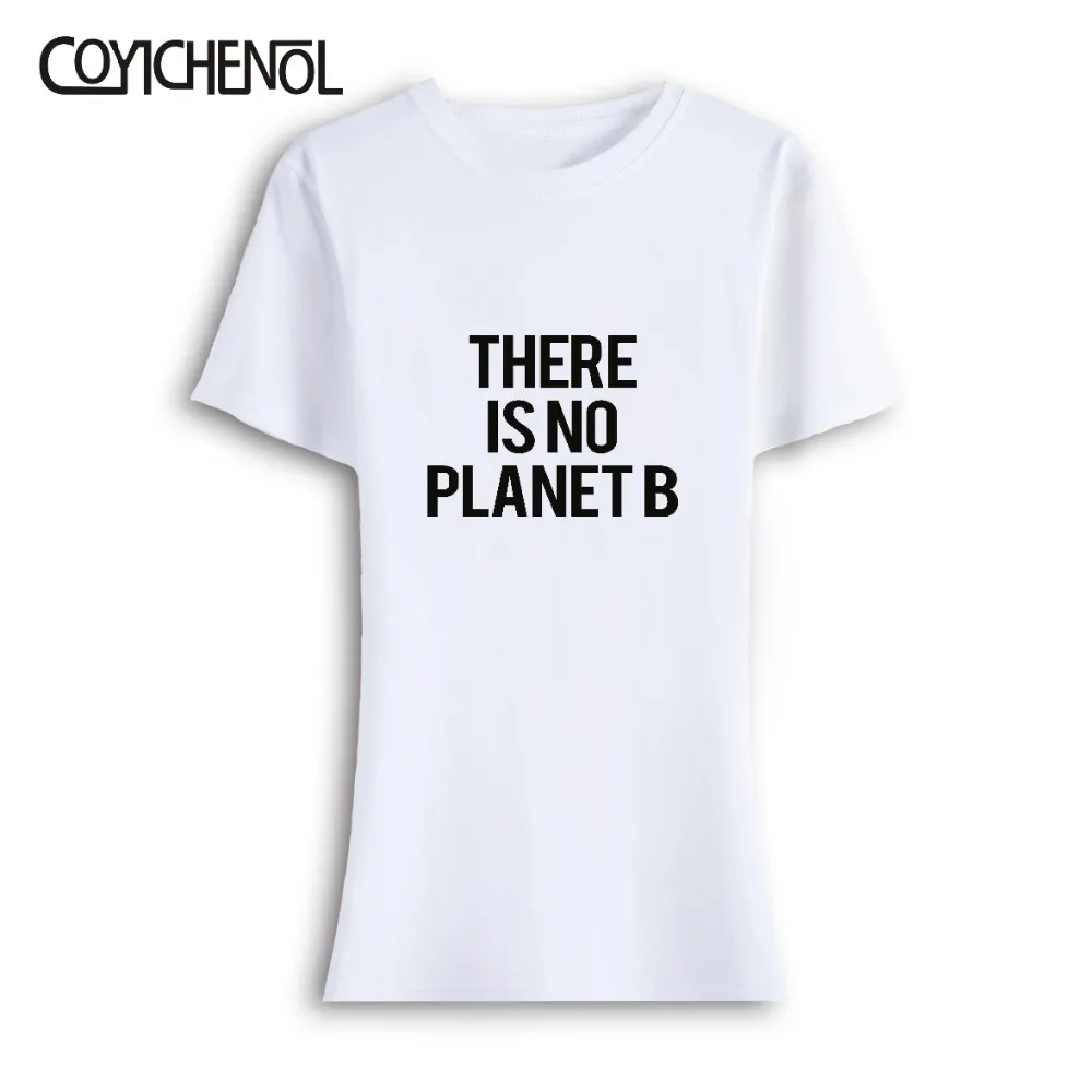 Женская футболка оверсайз с принтом There is no planet B Повседневная летняя Однотонная
