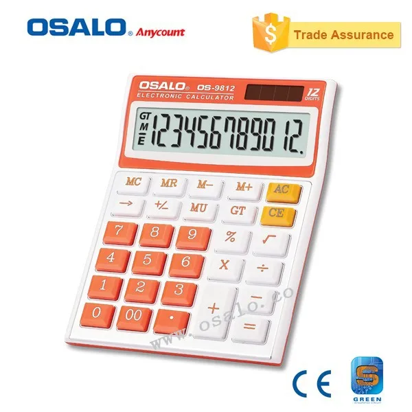 Osalo OS-9812VC красочные офис электронный калькулятор большой Дисплей Солнечный