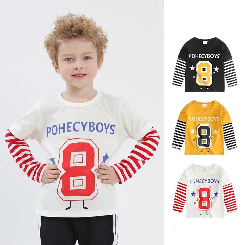 

Toddler Boys Tshirts Girl Tshirt Children Tops Long Sleeve T Shirt For Boys Kids sportsuit casual Clothes 2 3 4 5 6 Years