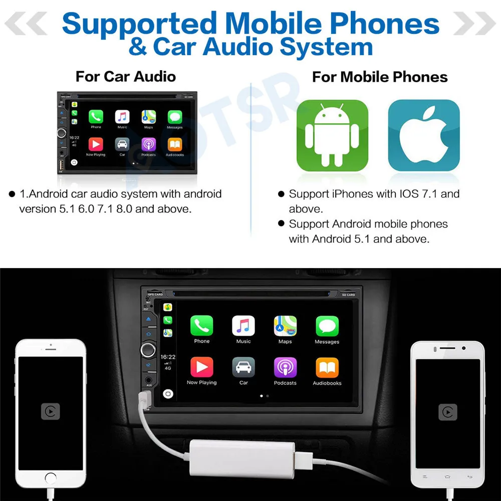 Беспроводной ключ Smart Link Apple CarPlay для Android навигационного плеера Mini USB Carplay с Авто