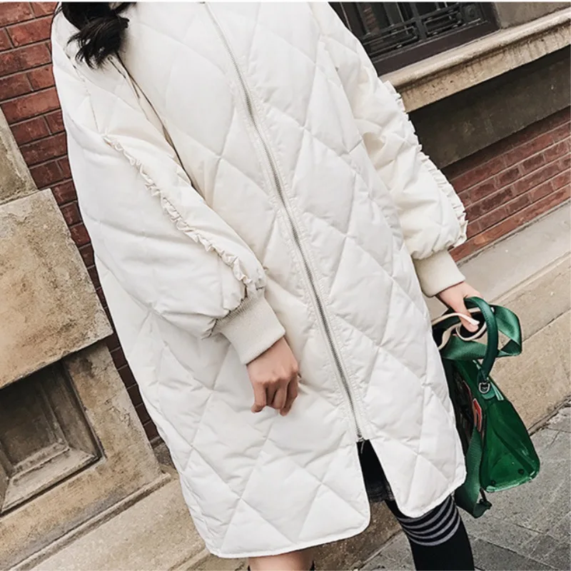 

2019 New Women Winter Jacket Warm Thick Large Size Loose Mid-length Cotton Coat Fashion casual Solid Parkas Outerwear CW195