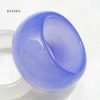 kyszdl natural ice species blue chalcedony ring men fashion blue stone ring jewelry birthday gift
