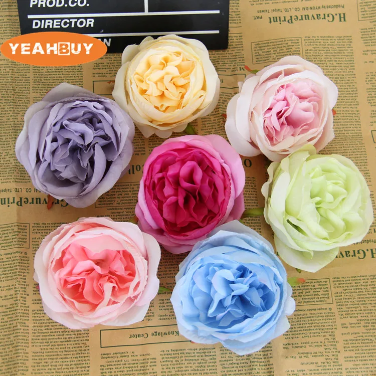 

30pcs 10colors 10CM Silk Rose Flower Head retro Artificial Flowers DIY Wedding Party Wall Arch Decoration Supplies