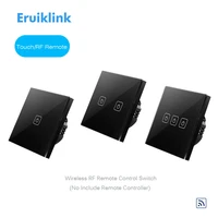 eruiklink eu type 1 2 3 gang 1 way wireless remote control light switchrf433 wall touch switch panelno remote controllerblack